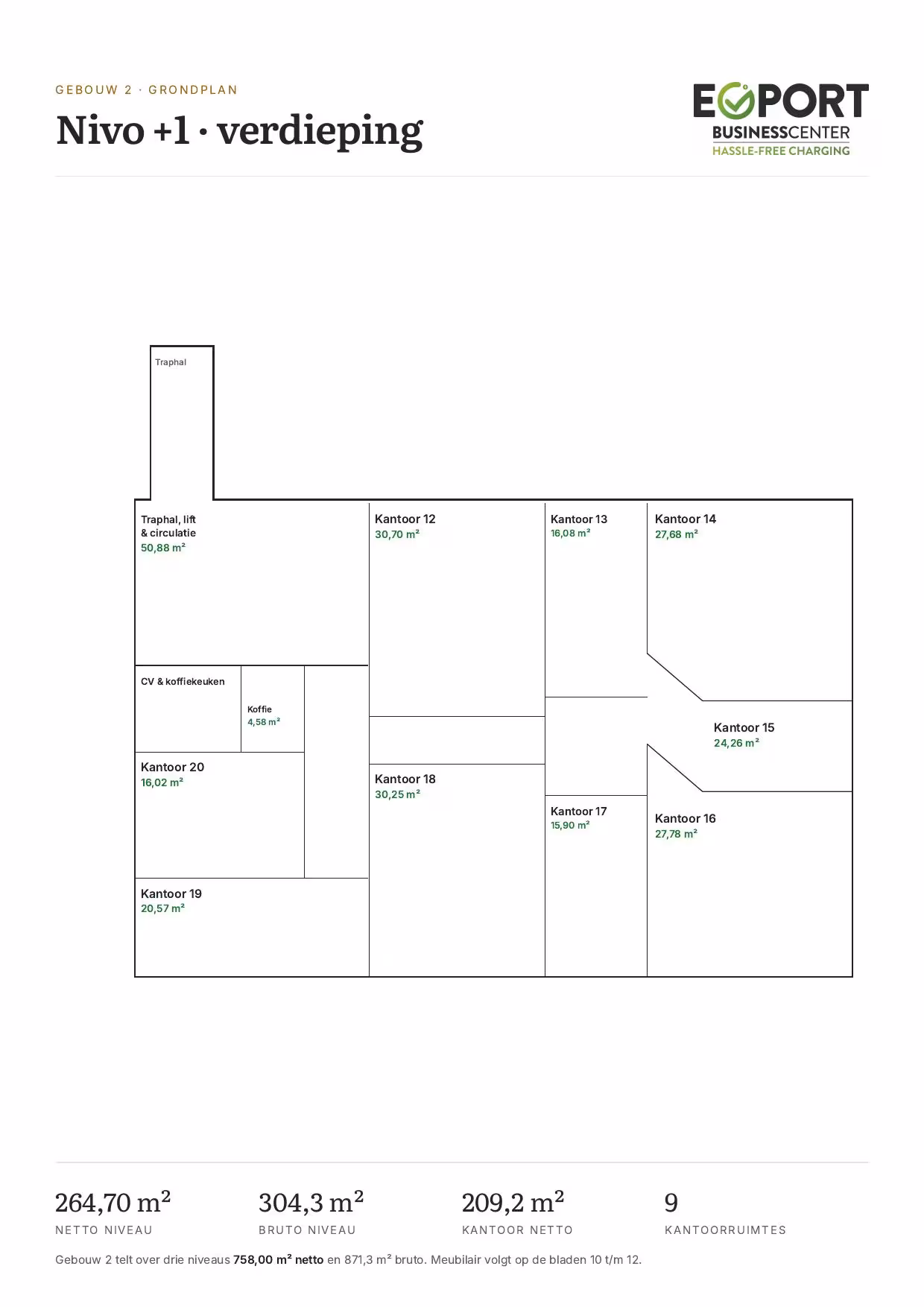 Grondplan verdieping 1 gebouw 2 EVport